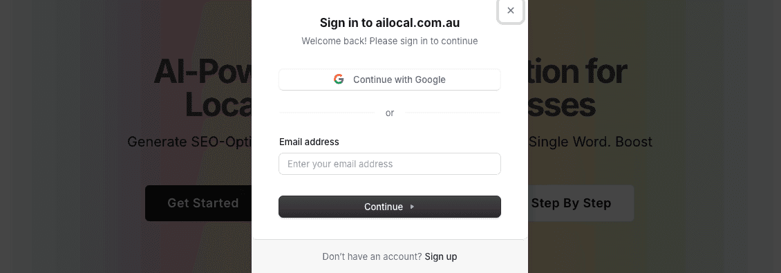 Login/register system with email or social networks